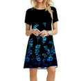 thumbnail image 2 of Fankiway Robe Décontractée Unie à Manches Courtes Imprimé Floral Tournesol Grande Taille pour Femmes Rondes Printemps 3868, 2 of 8