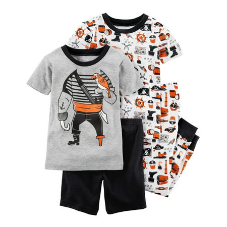 Carter's Baby Boys' 4-Piece Snug Fit Cotton Pajama Set, Pirate, 12 Months