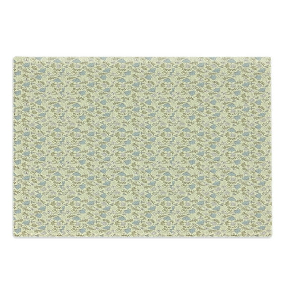 Floral Vintage Cutting Board, Pattern of Botanical Elements Scattered, Decorative Tempered Glass Cutting and Serving Board, in 3 Sizes, by Ambesonne