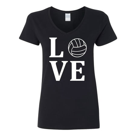 Love Volleyball Womens V Neck