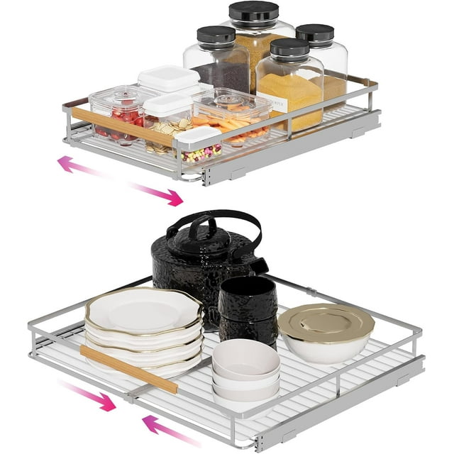 Expandable Pull Out Cabinet Organizer Slide Out Drawers for Kitchen Cabinets .~.&#;W x .&#;&#;D Pull Out Drawers for Kitchen Cabinets