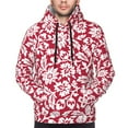 thumbnail image 4 of Bingfone Red Flowers Men'S Drawstring Hoodie Long Sleeve Pocket Sweatshirts-Small, 4 of 9