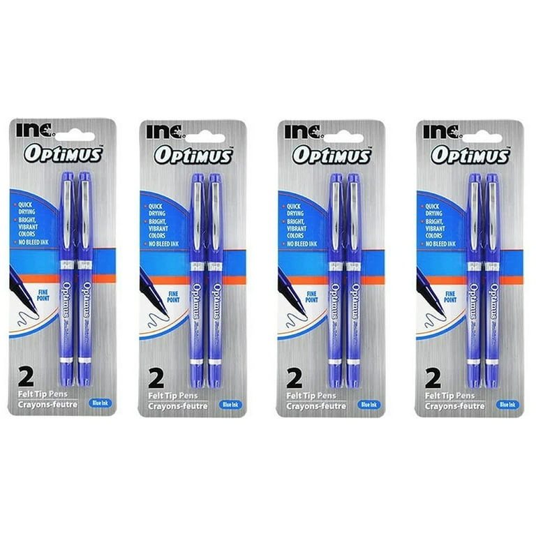 INC Optimus - Bolígrafo de punta fina, escritura suave y audaz (verde  azulado, azul real, rosa pálido, azul claro, verde brillante, naranja)