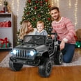thumbnail image 6 of Funcid 12V 7AH Kids Powered Ride on Truck Car with Parent Remote Control, Bluetooth Music, Spring Suspension, LED Lights - Black, 6 of 10