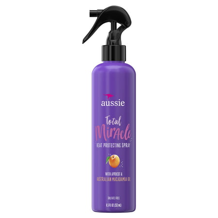 Heat Protection Spray - Aussie Total Miracle Heat Protecting Spray with Apricot 8.5 fl (Best Heat Protectant For Natural Black Hair)