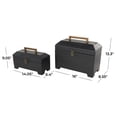 thumbnail image 3 of DecMode Handmade Black Wood Decorative Box with Brass Latches and Handle, 2 Count, 3 of 9
