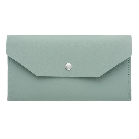 OUNONA Slim Women Wallet with Cash Envelope for Storage Use Made of PU Leather in Light Green
