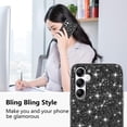 thumbnail image 2 of Compatible with Samsung S24 FE Case Glitter Shockproof, Samsung Galaxy S24 FE Phone Case Bling Sparkly TPU and PC Silicone Shiny Girl Women Thin Protective Cover (Black), 2 of 14