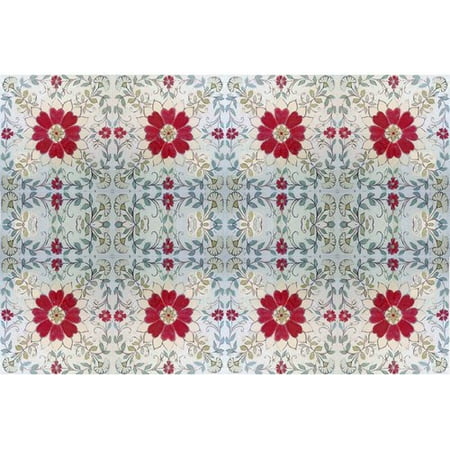 Marmont Hill 'Red Floral Textile' by Maria Pezzano Painting Print on Wrapped Canvas
