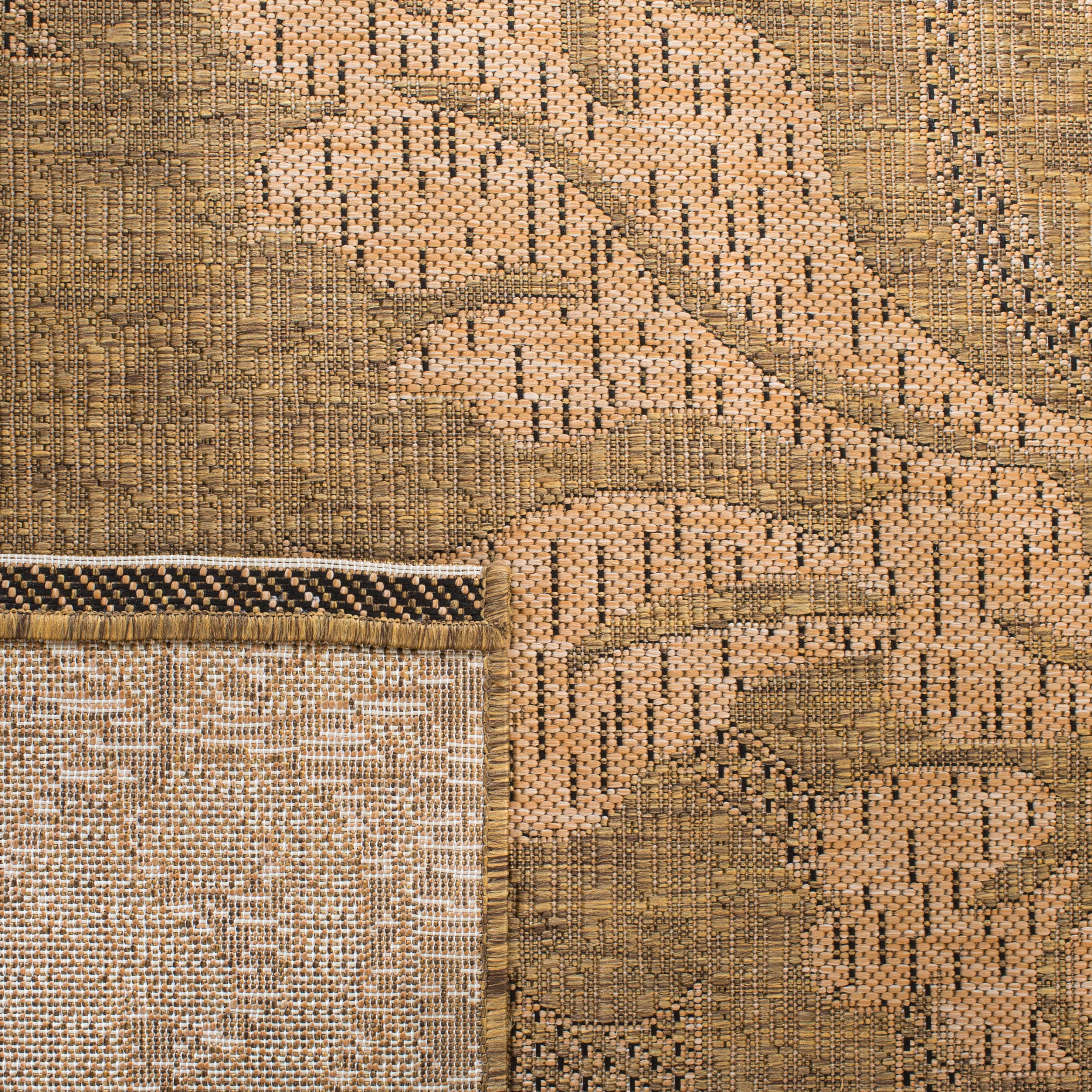 Safavieh Courtyard Adrian Floral Indoor/Outdoor Runner Rug, Gold/Natural, 2'3" x 10'