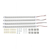 12V Interior LED Light Bar 48 LEDs Strip Lights with Switch and Magnets 6500K White Light for Car Van RV with US Plug