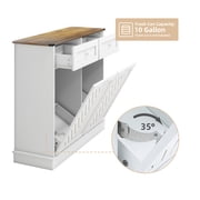 FULLWATT Dual Compartment Cabinet Trash Can, White