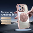 thumbnail image 2 of for iPhone 12 Magnetic Clear Case Compatible with MagSafe, Drop Protection Ultra Slim Shockproof Anti-Scratch Phone Case with Camera Lens Protector Dust-Proof for Men Women - Pink, 2 of 7