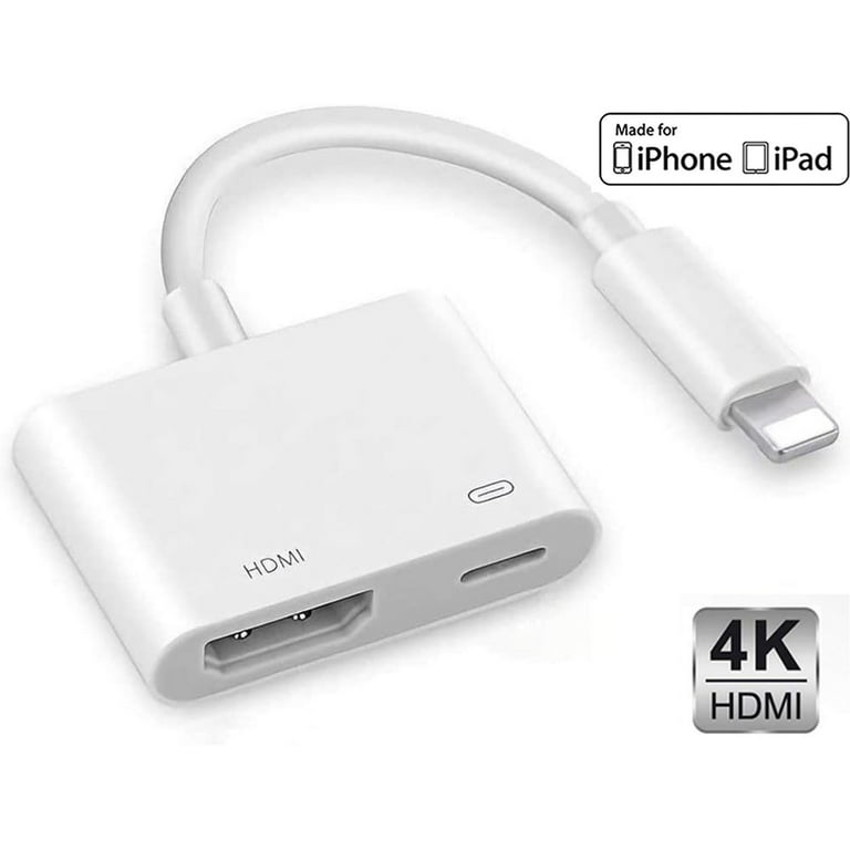 inflation Arbejdsgiver Melting Lightning to HDMI Digital AV Adapter,[Apple MFi Certified] 1080P HDMI Sync  Screen Digital Audio AV Converter with Charging Port for iPhone, iPad, iPod  on HDTV/Projector/Monitor, Support All iOS - Walmart.com