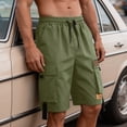 thumbnail image 2 of EOYWHK Mens Shorts with Pockets Relaxed Fit Multi Pocket Men Basketball Shorts Soft Lightweight Breathable for Workout Training Green, Size S, 2 of 8