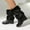 #338-Black, variant on Women's Fashion Ankle Boots – Height Increasing Platform with Cute Bow Detail and Super High Heel, Trendy and Versatile for Autumn Winter Wear