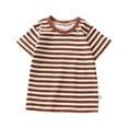 thumbnail image 2 of Summer Pure Cotton Short Sleeve T Shirt Boys Girls Striped Multi Color, 2 of 4