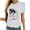 White, variant on Fesfesfes Womens Tees Women's Fashion Casual Round Neck Printed Short Sleeved T-shirt Top Womens Workout Tops XL(US:10)