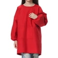 thumbnail image 3 of TOPTIE Kids Cotton Canvas Long Sleeve Apron for Age 1-12 Years, Adjustable Painting Cooking Smock with Pocket, 3 of 6