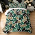 thumbnail image 2 of Manfei Retro Camouflage Gamepad Twin Quilt Set, Contemporary Art Camo Twin Coverlet Set, Woodland Green, 2 Pieces, 1 Bedspread and 1 Pillowcase, 2 of 7
