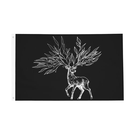 Deer Pattern Flag 3x5 Ft Outdoor Indoor With Grommet Garden Yard Banner Decorative Sign