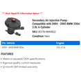 thumbnail image 2 of Secondary Air Injection Pump - Compatible with 2004 - 2005 BMW 330xi 3.0L 6-Cylinder, 2 of 2