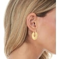 thumbnail image 2 of 14k Yellow Gold 26.5mm Round Ribbed Hoop Earrings, 2 of 3