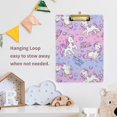 thumbnail image 6 of FMSHPON Rainbow Unicorns Pink Tie Dye Clipboard Hardboard Wood Nursing Clip Board and Pull for Standard A4 Letter 13x9 inches, 6 of 7