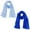 Sky and Midnight Blue, variant on Wrapables® Lightweight Polyester Solid Colored Scarf (Set of 2), Sky and Midnight Blue