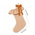 thumbnail image 3 of Plaid Ruffle Christmas Stockings, Vintage Checkered Stocking with Velvet Bow for Fireplace Mantel Decor, Holiday Gift Socks Set for Home, 18in, 3 of 7