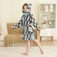 thumbnail image 4 of FORMRS Niños Bathrobe Unisex Hooded Robe Soft Plush Pajamas Sleepwear, Size 4-6T, Blue and White Cat, 4 of 7