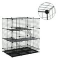 thumbnail image 2 of Pawhut DIY Pet Playpen Wire Rabbit Cage for Kitten, Chinchillas, & Small Animals with 6 Independent Trays, Black, 2 of 8