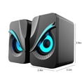thumbnail image 3 of SDNall Light Emitting Computer Speaker USB Mobile Phone Laptop Desktop Mini Speaker Hifi Stereo Sound Cable Subwoofer Computer Audio 2 Pcs, 3 of 9