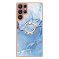 thumbnail image 3 of TECH CIRCLE For Galaxy S21 FE Case,360 Rotatable Marble Pattern Shiny Ring Holder Kickstand Soft TPU Girls Women Case Shockproof Protective Phone Case for Samsung Galaxy S21 FE 6.4" 2022,Blue, 3 of 6