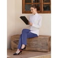 thumbnail image 6 of BALEAF Women's Fleece Lined Pants Yoga Pants Warm Thermal Winter High Waisted Straight Leg Leggings with 6 Pockets Navy Blue L, 6 of 7