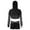 Black, variant on TiaoBug Kids Girls Hip Hop Street Dance Outfits Mesh Hoodie Crop Top Tank And Booty Shorts Sets Ivory 8