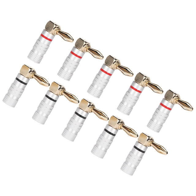 Right Angle Banana Plugs, Copper Gold Plated Sound Banana Plugs For Sound Jack Connector