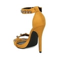 thumbnail image 3 of New Women Cape Robbin Meg-37 Faux Suede Beaded Ankle Strap Stiletto Sandal, 3 of 5