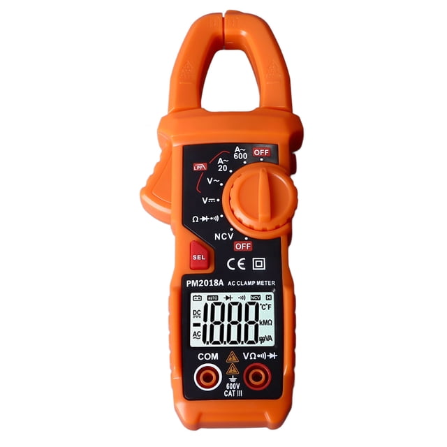 Clamp Amp Volt Meter, Backlighted Screen ABS Shell Digital Clamp Meter Wear Resistant for Automobiles