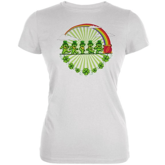 Grateful Dead - Leprechaun Bears White Juniors T-Shirt - Large