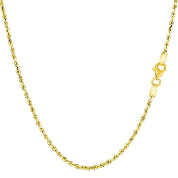 The Diamond Deal 10k REAL Yellow Gold 3.2mm Shiny Hollow Rope Chain Necklace for Pendants and Charms with Lobster-Claw Clasp (7",8", 16", 18" 20" 22" or 24 inch)