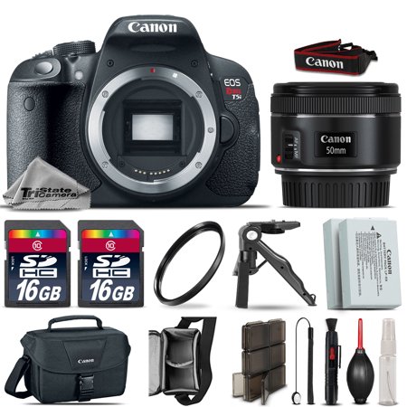 Canon EOS Rebel T5i 700D DSLR Camera + 50mm 1.8 STM + EXT BATT + 32GB + More!