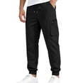 thumbnail image 3 of Afuyipoi Mens Lightweight Sport Pants Casual Elastic Waist Drawstring Jogger Pants with Pockets Black Size M, 3 of 9