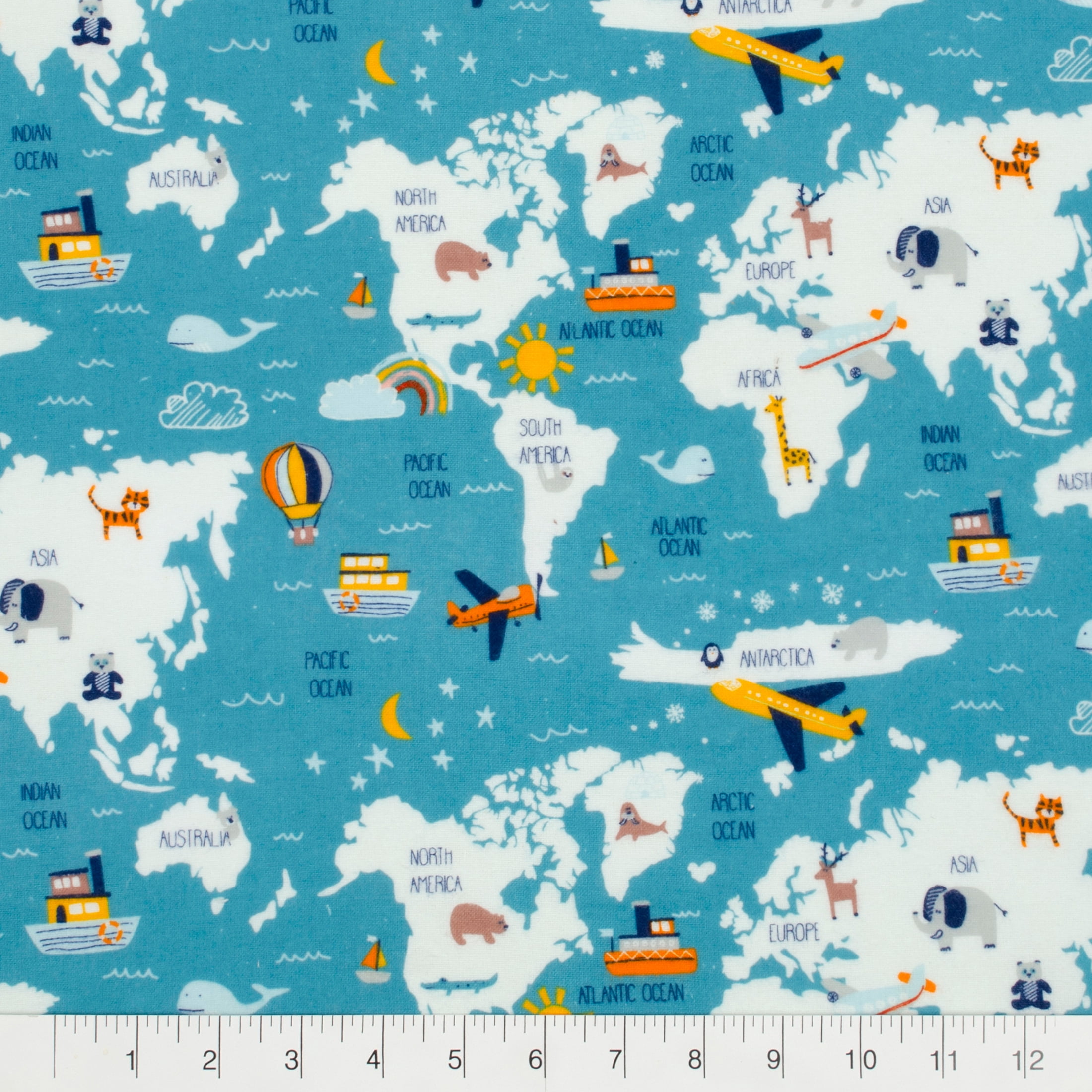 Little Feet Boutique Adventure Awaits 18"x21" Cotton Flannel Precut Multi 33 Pieces