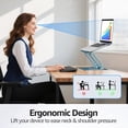 thumbnail image 3 of Adjustable Laptop Stand Ergonomic with Rotating Base Foldable & Portable Laptop Riser Compatible with MacBook Dell HP Lenovo and Other Laptops (Silver), 3 of 8