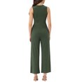 thumbnail image 3 of INSPIRE CHIC Women's Jumpsuit Dressy Casual Sleeveless Round Neck Wide Leg Rompers XS Green, 3 of 6