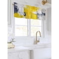 thumbnail image 3 of Valances for Windows Yellow Gray Abstract Rod Pocket Cafe Window Treatments Valance Curtains for Kitchen Bathroom Laundry Basement Windows 60"x18", 3 of 9