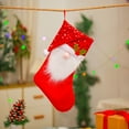 thumbnail image 3 of Christmas Stockings Sequins Hat Rhombus Design White Whiskers Bright Color Festive Decorative Lanyard Wide Opening Stockings Gift Bag for Party, 3 of 8