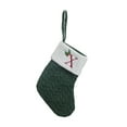 thumbnail image 2 of Fridja 8 Inches Mini Initial Monogram Embroidered Christmas Stocking Knitted Christmas Decorations Stocking Knit Cute Christmas Stocking for Fireplace, Mantel, Doors, Christmas Tree, Green-X, 2 of 5
