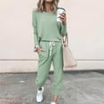 thumbnail image 2 of Jalioing Sweatsuit Sets for Women 2 Piece Casual Set Long Sleeve Top with Sweatpant Lounge Loose Spring Suits (XX-Large, Green), 2 of 5